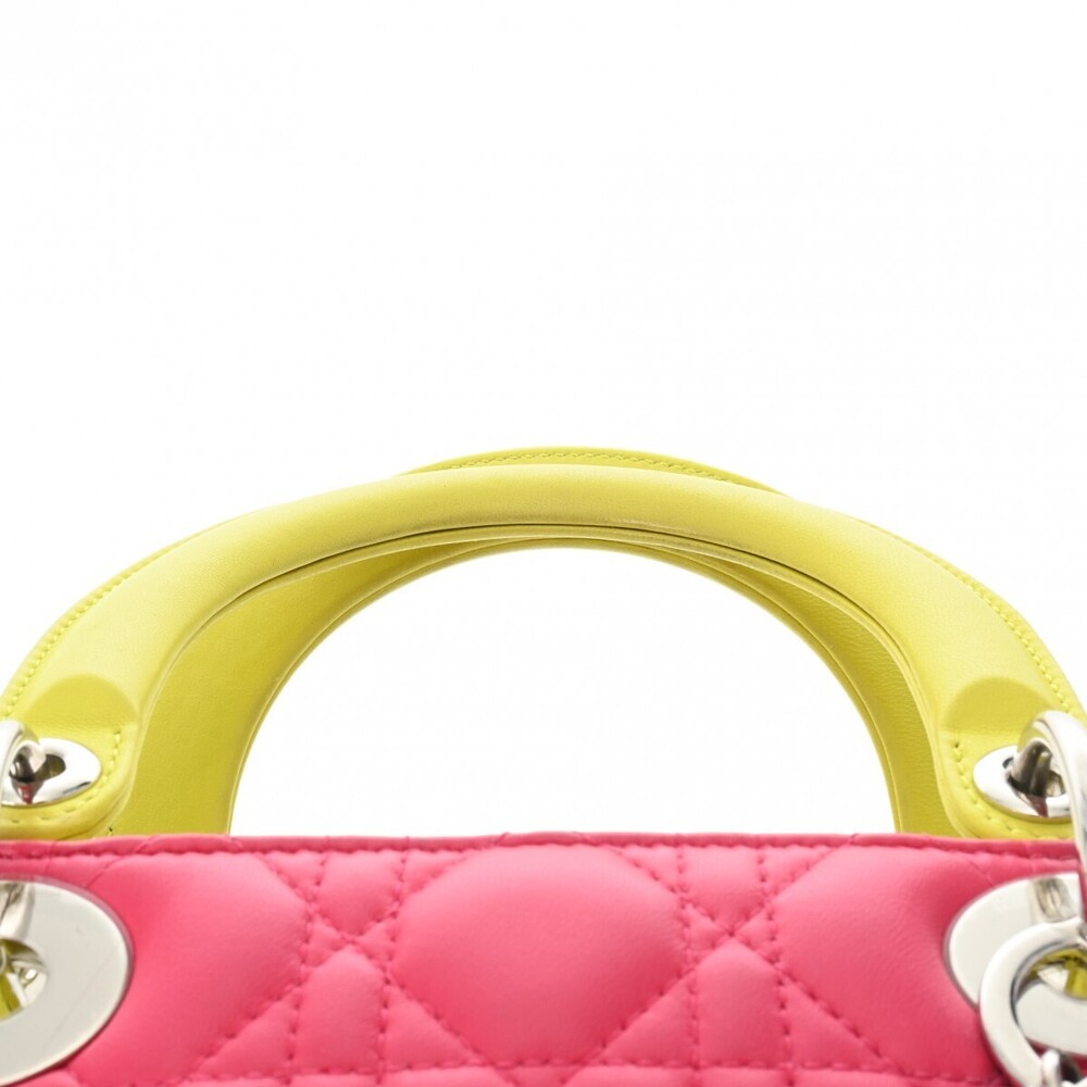 CHRISTIAN DIOR Lady Tricolor Pink Leather Handbag - Picture 4 of 9